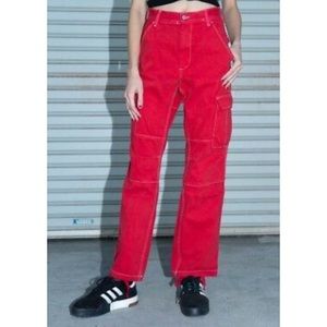 Red brandy Melville cargo pants